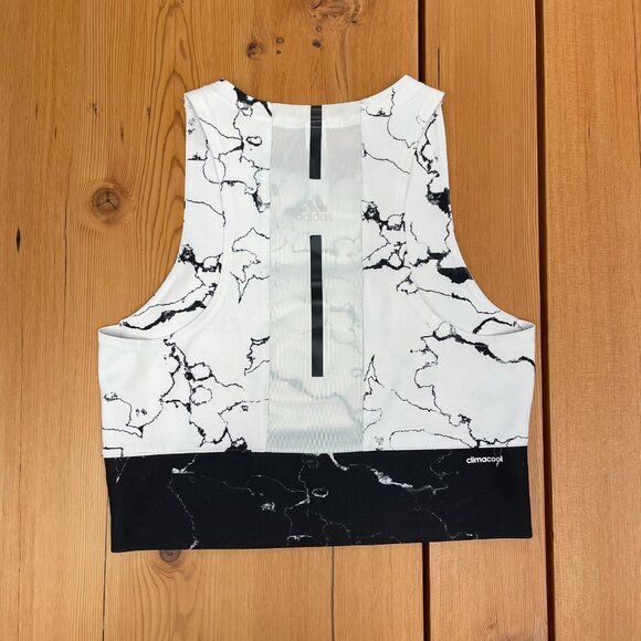 Women’s ADIDAS black and‎ white Marble Speed Crop Tank Top size medium - Picture 4 of 6